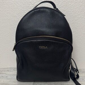 Furla Black Leather Backpack